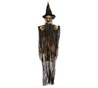 Horror-Shop Sorcière des Bois Effrayante avec Mouvement, Son & Yeux Lumineux 153cm