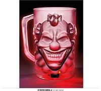 Horrorclown Verre à bière avec lumière 700 ml