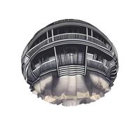 HorrorHaven Bonnet de douche imprimé - Bonnet de bain double couche avec doublure élastique, idéal pour la maison, le spa, l'hôtel et les voyages
