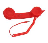 Hors-portable rétro téléphone fixe avec câble, écouteur avec prise 3,5 mm, anti-radiation, couleur rouge