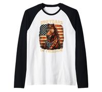 Horse 250Th Anniversary America 4th of July Horse Manche Raglan