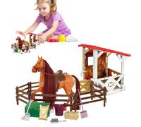 Horse and Rider Playset - Horse Club Playset, Realistic Horsee Club for Kids, Horsee Toys Detachable Figurine Horses Riding Playsets Pretend Animal Toy Realistic Horses Clubs for Girls & Kids