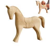 Horse Blank Wooden Statue, Unfinished Paintable Wood Horse Models, Colorable Animal Craft Figurines for DIY Painting,Home Table Decoration,Festivals and Parties