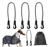 Horse Blanket Straps, Adjustable Elastic Tail Strap with Double Ended Clips, Horse Blanket Leg Straps, Comfortable Animal Sheet Fixing Belt for Outdoor, Home, Zoo
