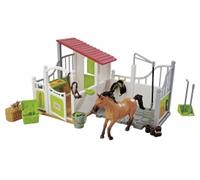 Simba Étable à chevaux 104342646 – Kit avec figurines et accessoires, 30 x 19 cm, dès 3 ans