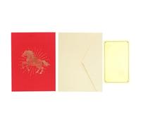 Horse Card - Vintage Cardstock Greeting Keepsake | 2026 Horses Birthday Card | For Family Friends Men Women Kids Home Holiday New Year Indoor, 3D Gold Foil Year Of The Horse Greeting Cards