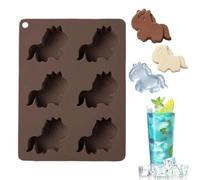 Horse Chocolate Molds Silicone - 5.51 * 4.21inch 6-Cavity Wax Melts Plaster,Chocolate Candy Molds | For Ice Soap Candy Party Baking Cake DIY Jelly Gummy