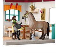 Sellerie du centre équestre, coffret avec 85 éléments inclus dont 1 cheval et 1 personnage, figurines pour enfants dès 5 ans -