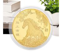 Horse Commemorative Coin - Embossed Souvenir Tokens for Collectors | Animal Inspired Chinese luck Coin for Christmas Holiday Easter Birthday Party Gift Friends Family Men Women Children Display