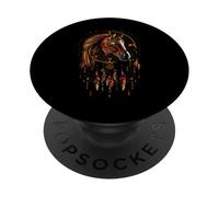 Horse Dreamcatcher Native American Indian Feathers Arts PopSockets PopGrip Adhésif