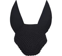 Horse Ear Bonnet Silent Ear Net Crochet Bonnet with Soft Cotton Ear Covers Sound Restant Fly Protection for Sensitive Equestrain (Black, X-Large)