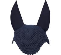 Horse Ear Bonnet Silent Ear Net Crochet Bonnet with Soft Cotton Ear Covers Sound Restant Fly Protection for Sensitive Equestrain (Navy, X-Large)