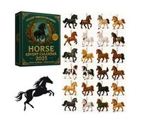 Horse Falling Advent Calendar 2025 - Gallop jusqu'en décembre, Fun Equestrian 24 jours à rebours de Noël à l'aveugle, Figurines de chevaux acryliques faits à la main 24 acryliques