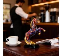 Horse Figurine - Resin Graffiti Animal Sculpture, Decorative Animal Horse Ornament | For Living Room, Table, Shelf, Lockers, Bookshelves, Doorway, Cabinet, Aesthetic Resin Craftsmanship, 17x6.5x23cm