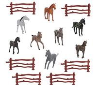 Horse Figurines d'animaux réalistes, 8PCS Figurines Chevaux Paddock avec,kit de Jeu d'animaux de la Ferme, Jouets pour décoration de gâteau pour fête,pour Enfants Collecta Chevaux 3-12 Ans