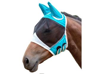 Horse Fly Masque with Ears Breathable Net UV Shield | Elastic Strap Half-face Horse Mesh Fly Masque for Livestock Cow Country Farm Outdoor All Season