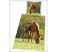 Couverture Couette bébé GENERIQUE Horse & Foal Housse de couette et taie Set