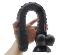 Horse Gode Gode Géant XXL Gode Vrais Veines Et Testicultures De Bombes Répliques De Pénis Réel Stimulent G-Spot pour Son Matériau PCV Safe avec Une Ventouse Forte, Jouet Unisexe,Noir