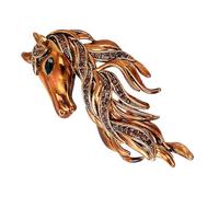 Horse Head Pin Brooch - Rhinestone Clothes Decoration for Women Men Students | Animal Lapel Badge for Wedding Dinner Dance Evening Events Costume Parties Suits Shirts Accessories