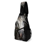 Horse Head Sling Bag for Men Women Crossbody Backpack Hot Dog Egg Pattern Crossbody Bag Chest Bags for Travel Sport