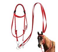 Horse Headstall and Reins, Adjustable Rope Bridle Set, 130cm/51inch S - 130cm/51 inch L Harness with Safety Rein, Comfortable Riding Gear for Stable, Equine Supplies