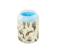 Horse in the Desert Tasse de nettoyage portable pour pattes avec brosse en silicone souple pour animaux domestiques et accessoires pour chiens de taille moyenne à grande
