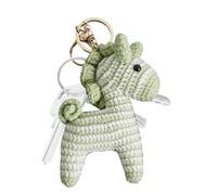 Horse Key Chain, Crochet Pony Purse Charm, Handmade Decorative Pendant, Black, Green, Festival Outdoor Racing Theme, for Bags Keys Accessories Delightful Gift Choice Both Casual Use Special Events