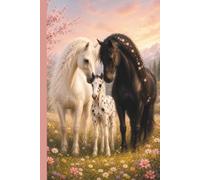Horse Notebook for Girls: Mare and Foal Flower Meadow Design for Horse Lovers: 100 lined pages, 6x9 inches, birthday gift for girls, young riders, and kids who love horses