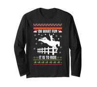 Horse Oh What Fun It is to Ride Pyjama de Noël d'hiver Manche Longue
