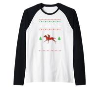 Horse Oh What Fun It is to Ride Pyjama de Noël d'hiver Manche Raglan