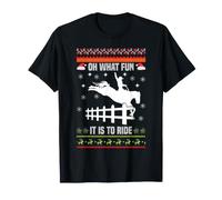 Horse Oh What Fun It is to Ride Pyjama de Noël d'hiver T-Shirt