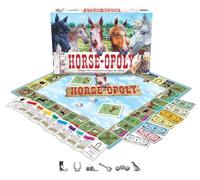 Horse-Opoly Jeu de société - Jeux familiaux pour adultes et enfants, 2 à 6 joueurs, stratégie amusante pour les enfants de 8 ans et plus - Un jeu de trading qui sort directement de la bouche du cheval
