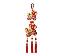 Horse Ornament - Good Luck Ornament with Bell Pendant | Embroidered 2026 New Years Decoration for Wealth Success Spring Festival Party Living Room for Home Celebration, 5.91x13.39 inches