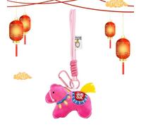 Horse Plush Charm - 8.07x3.54 inches Stuffed Animal Keyring, Festival Gift Ornament, Portable Lunar Celebration Accessory | Soft Decorative Carry Pendant For Holiday Birthday Boys Girls Children Backp