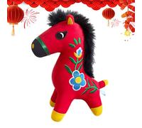Horse Plush Toy - 23cm Year Of The Horse Stuffed Animal | Soft PP Cotton Cute Zôdiac Doll Decorative Plush Gift For Kids Bedroom Travel Festival New Year Celebration Friends Colleagues Birthday Home