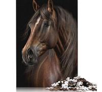 Horse Portrait on Dark Puzzle 1000 Pièces Educa Jouet en Bois Cadeau Unique Décoration Intérieure Jeu Éducatif Challenge Toy Adultes Et Enfants À Partir De 14 Ans 1000pcs (75x50cm)