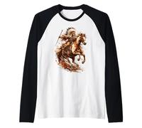 Horse Rider Indigenous Indian Native American Horse Manche Raglan