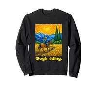 Horse Rider Swirling Sky Art Landscape Painting Sweatshirt