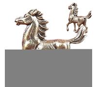 Horse Statues Home Decor, Galloping Brass Vintage Sculpture, Vintage Brass Galloping Sculpture, Mascot Horse Decor for Living Room Bedside Display Festival Cars Shop School Offices