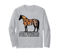 Horse Stuff Champignons Chevaux Sauvages Cheval drôle d'équitation Manche Longue