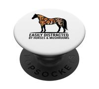 Horse Stuff Champignons Chevaux Sauvages Cheval drôle d'équitation PopSockets PopGrip Adhésif
