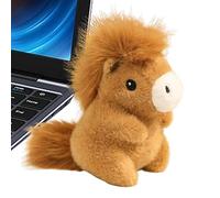 Horse Stuffed Animal, Sitting Plush, Soft European Mink Fabric with 5.12 inches Height, Collectible Toy, for Boys Girls Kids Family Collectors Christmas Birthday New Year Home Office Car, Beige