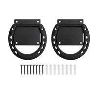 Horse Tie Rings 2 Pack | Solid Steel Black Coated Horseshoe Tie Downs for Stall/Stable/Trailer | Rustic Horse Supplies for Grooming & Feeding