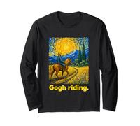 Horseback Rider Swirling Sky Landscape Art Manche Longue
