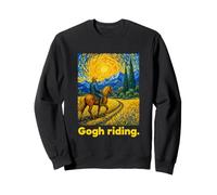 Horseback Rider Swirling Sky Landscape Art Sweatshirt