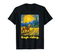 Horseback Rider Swirling Sky Landscape Art T-Shirt