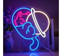 Horseneon Astronautical Planet Cat Neon Signs Animal Neon Light pour chambre à coucher USB Dimmer Neon Sign pour mur amoureux des chats Chambre d'enfant Salon Bar