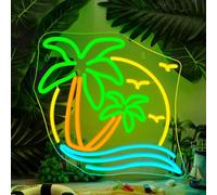 Horseneon Enseigne néon en forme de palmier en forme de cocotier - Panneau lumineux LED alimenté par USB - Pour chambre à coucher plage restaurant homme caverne bière café bistro club