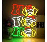 Horseneon HoHoHo Chien Néon Signe Dessin Animé Noël Noël Néon Signe Noël LED Néon Signes Joyeux Noël Néon pour Fête de Noël Noël Nouvel An Fête Maison Bar Club