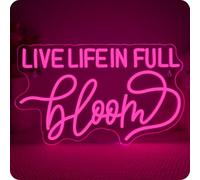 Horseneon Live Lifein Full Neon Panneau Néon Rose Inscription Lumineuse Pour Décoration Murale Lampe Néon Live Inscription LED Enseigne Néons Enseigne Néon Avec Alimentation USB Pour Chambre, Mur